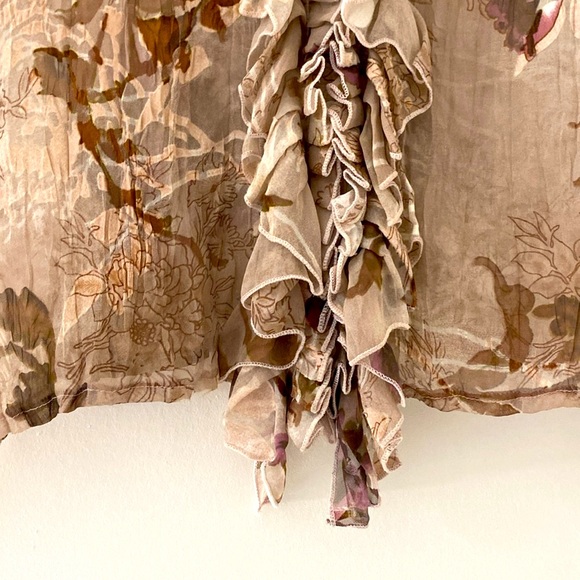 New 100% Silk Semi Sheer Blouse - Picture 3 of 8